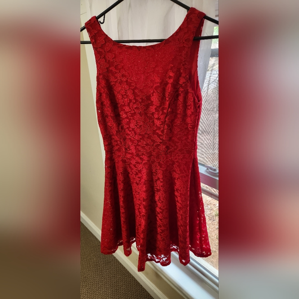 Red glittery dress size 5